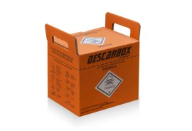 Caixa Coletora Perfuro (Papel) Cortante Laranja 13 Litros - Descarbox